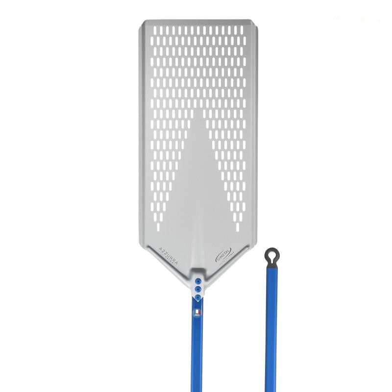 Argheri Gi.Metal Azzurra 40cm Pizza by the Meter Perforated Peel, 30cm handle