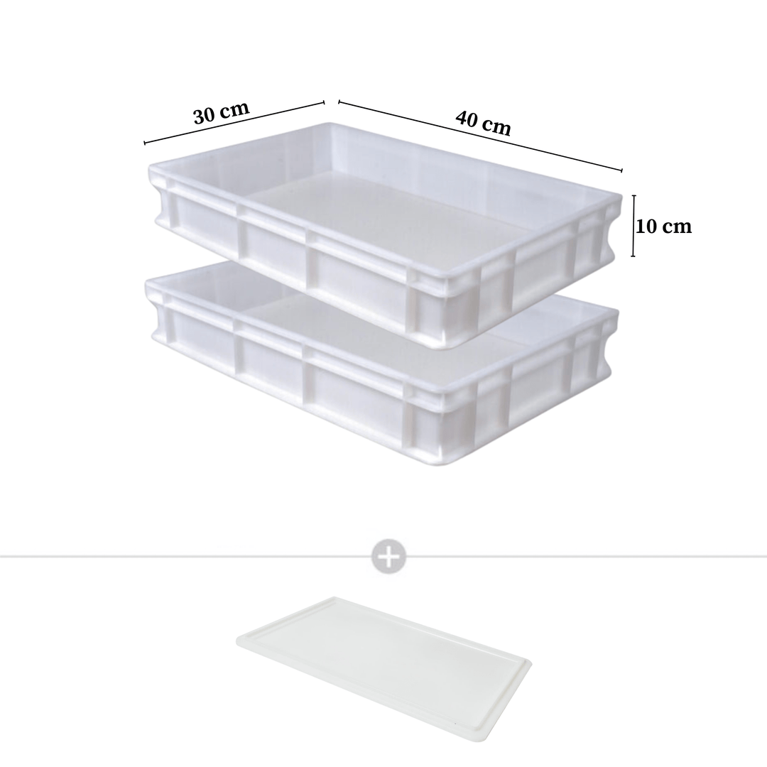 Dough Storage Entertainers Bundle - Proofing Boxes with Lid and Dough Scrapers 40x30cm - Argheri