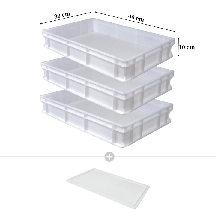 Dough Storage Entertainers Bundle - Proofing Boxes with Lid and Dough Scrapers 40x30cm - Argheri