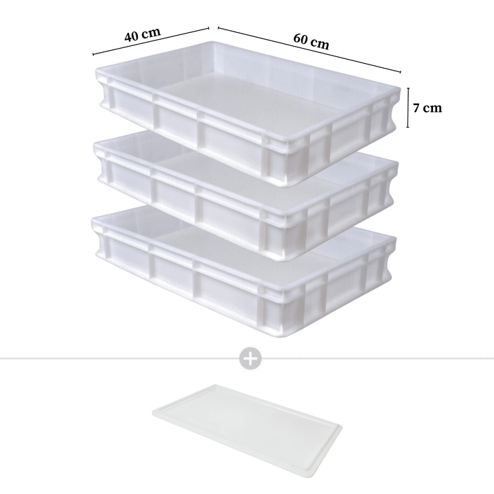 Dough Storage Entertainers Bundle - Proofing Boxes with Lid and Dough Scrapers 60x40cm - Argheri